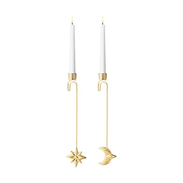 2024 candle holder moon and star - Gold-plated - Georg Jensen