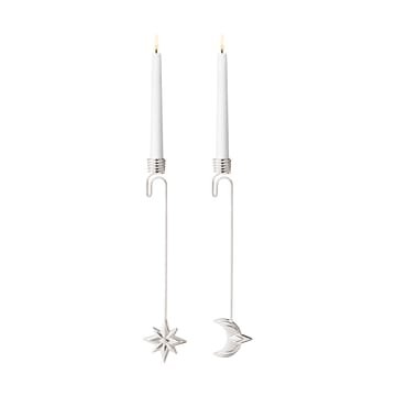 2024 candle holder moon and star - Palladium-plated - Georg Jensen