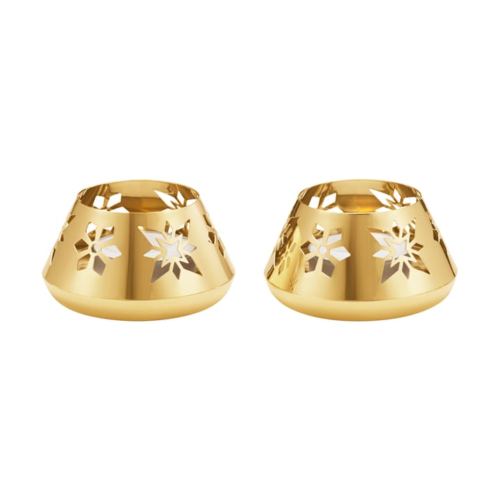 2024 tea light holder 2-pack, Gold-plated Georg Jensen