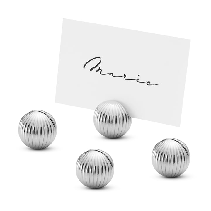 Bernadotte holder for place cards 4-pack - Chrome plated - Georg Jensen