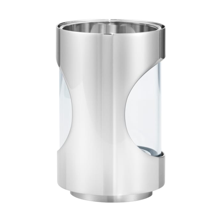 Chrome contours hurricane lantern 12 cm, Stainless steel Georg Jensen