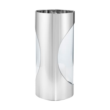 Chrome contours hurricane lantern 28 cm - Stainless steel - Georg Jensen