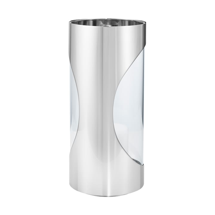 Chrome contours hurricane lantern 28 cm, Stainless steel Georg Jensen