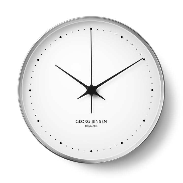 Koppel wall clock white-stainless steel, Ø 30 cm Georg Jensen