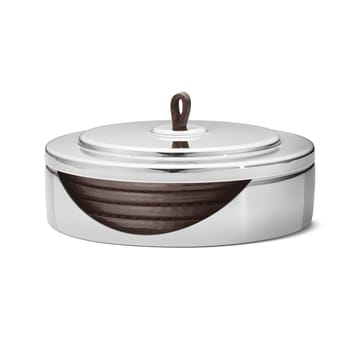 Manhattan coaster 4-pack - brownt leather - Georg Jensen