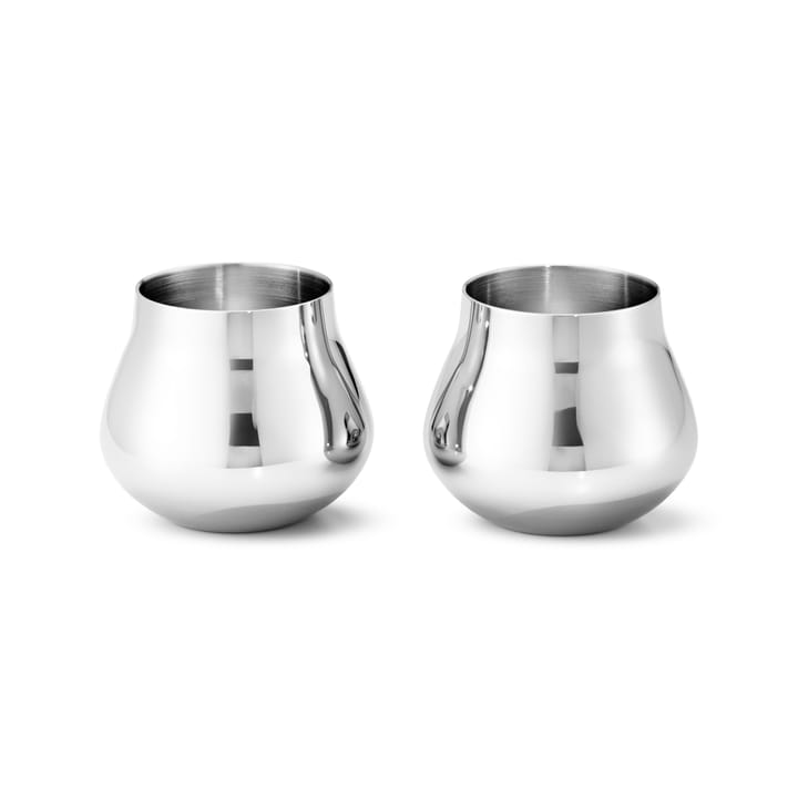 Sky snaps glass 8 cl 2-pack, stainless steel Georg Jensen