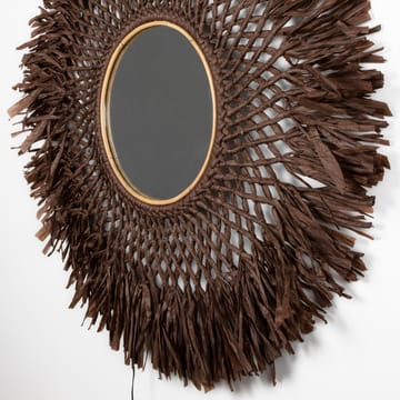 Boho wall lamp with mirror Ø90 cm - brown - Globen Lighting