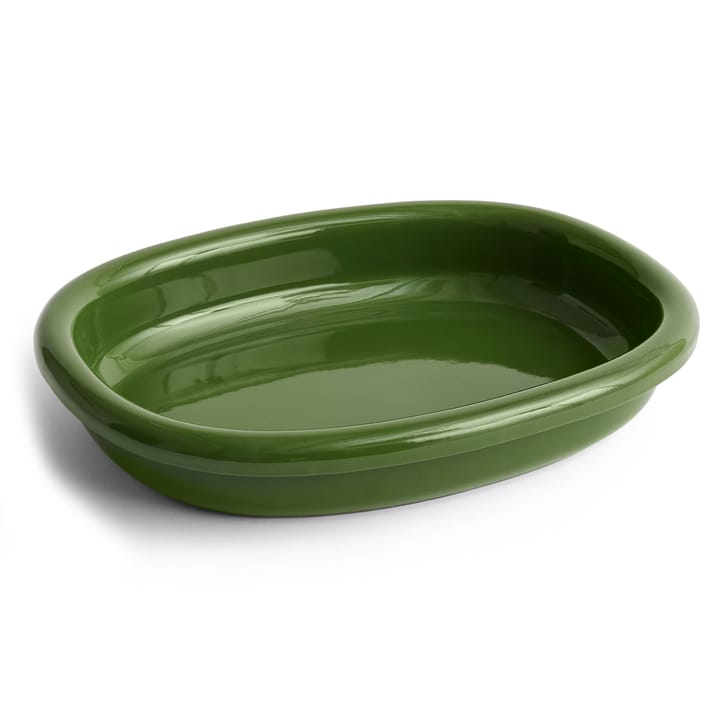 Barro oval serving platter large 27x36 cm, Green HAY