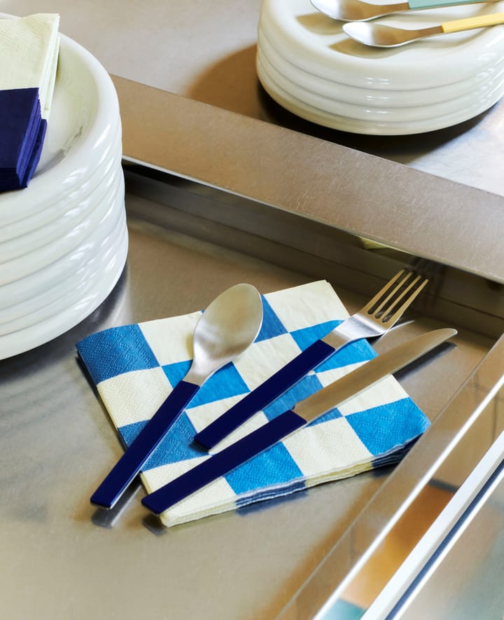 Pattern Dinner Check napkin 40x40 cm 20-pack, Off white-blues M HAY