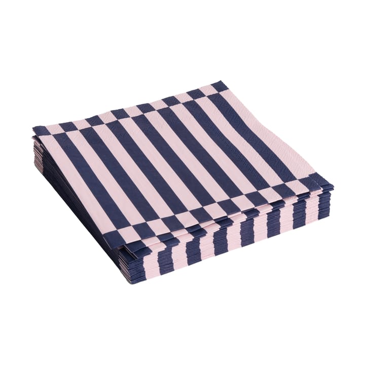 Pattern Dinner Stripe napkin 40x40 cm 20-pack - Light pink-dark blue pillar - HAY