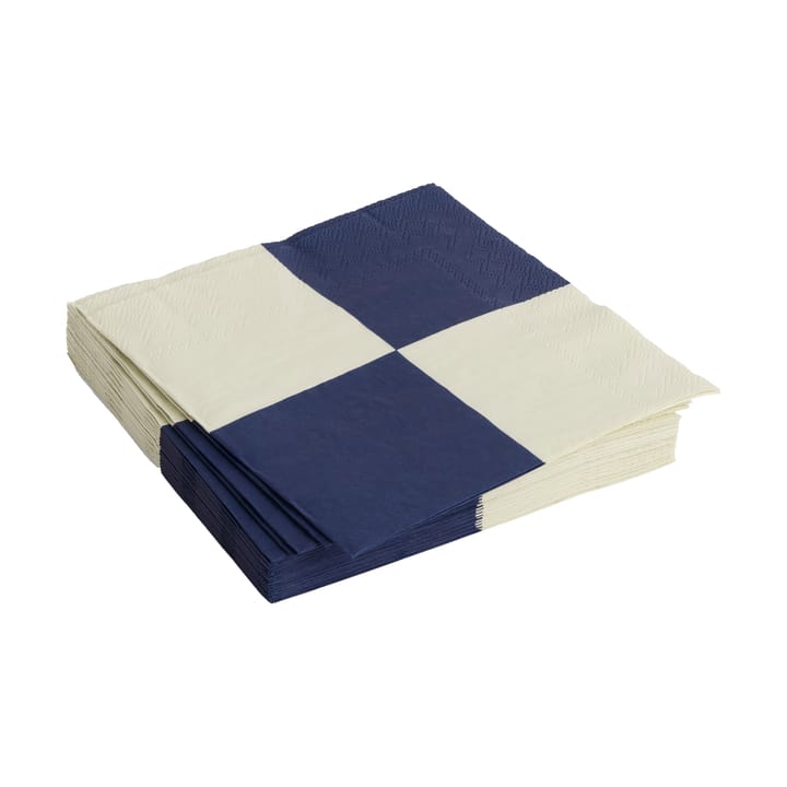 Pattern Lunch Check napkin 33x33 cm 20-pack - Off white-dark blue L - HAY