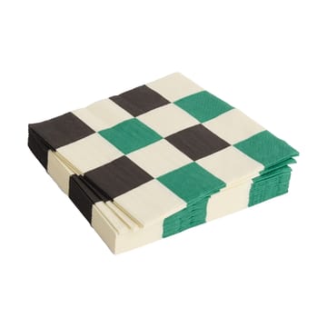 Pattern Lunch Check napkin 33x33 cm 20-pack - Off white-green-black M - HAY