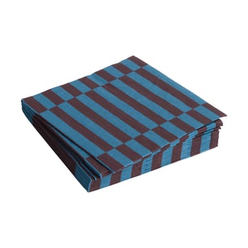 Pattern Lunch Stripe napkin 33x33 cm 20-pack - Anthracite-bordeaux pillar - HAY