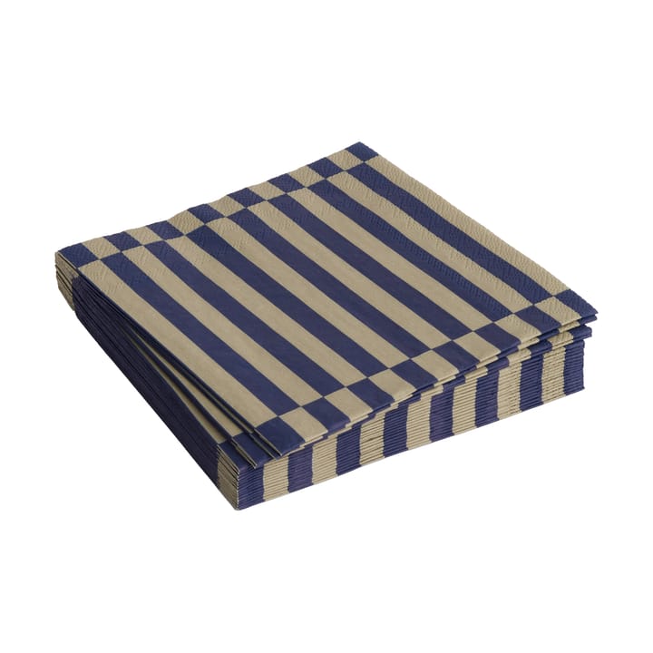 Pattern Lunch Stripe napkin 33x33 cm 20-pack, Dark blue-dark sand pillar HAY