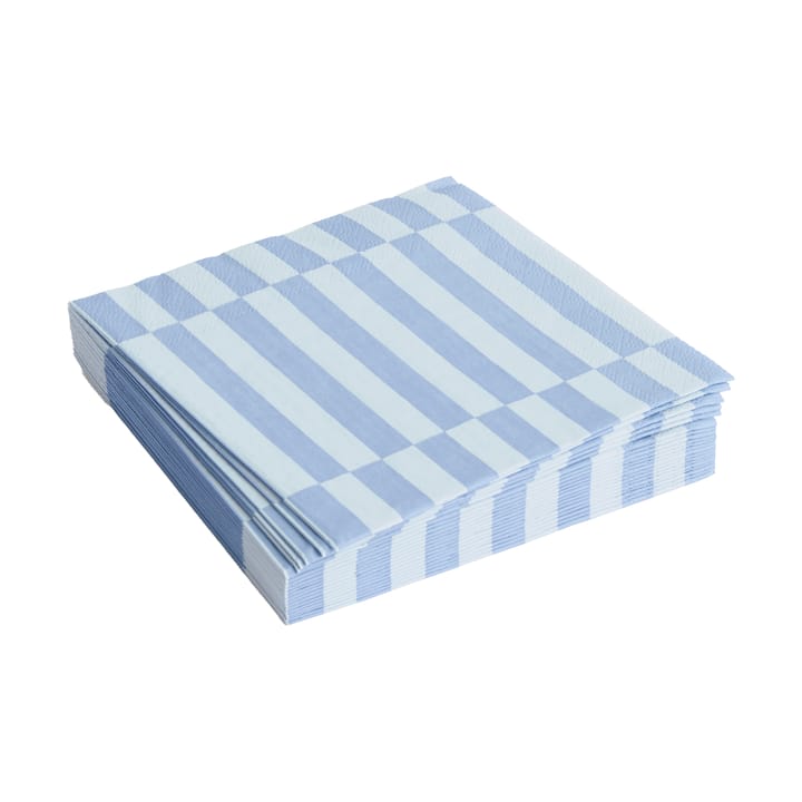 Pattern Lunch Stripe napkin 33x33 cm 20-pack, Light blue-dusty blue pillar HAY