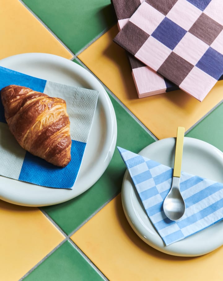 Pattern Lunch Stripe napkin 33x33 cm 20-pack, Light blue-dusty blue pillar HAY