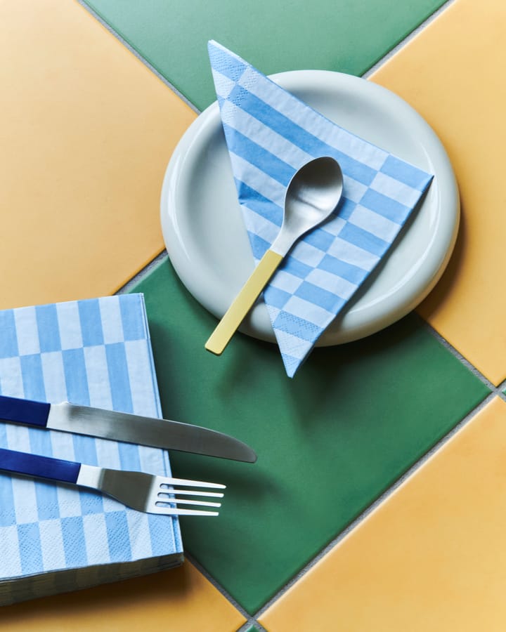 Pattern Lunch Stripe napkin 33x33 cm 20-pack, Light blue-dusty blue pillar HAY