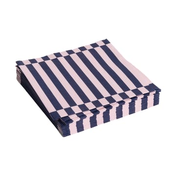 Pattern Lunch Stripe napkin 33x33 cm 20-pack - Light pink-dark blue pillar - HAY