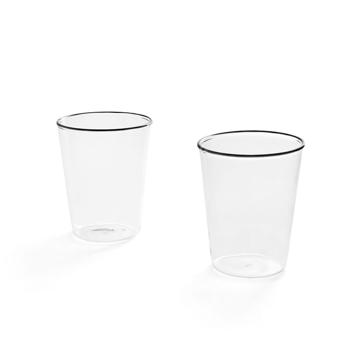 Rim glass 30 cl 2-pack clear, Black HAY