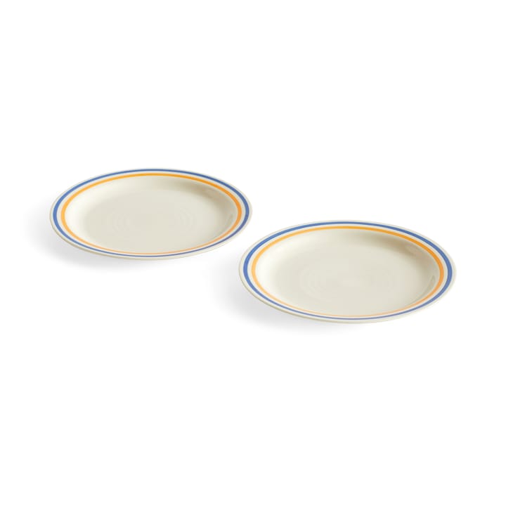 Sobremesa plate Ø24.5 cm 2-pack, Blue-yellow HAY