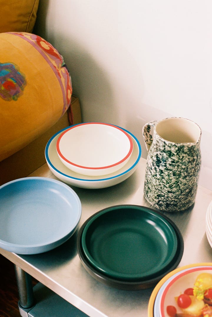 Sobremesa serving bowl L Ø25 cm, White-blue HAY