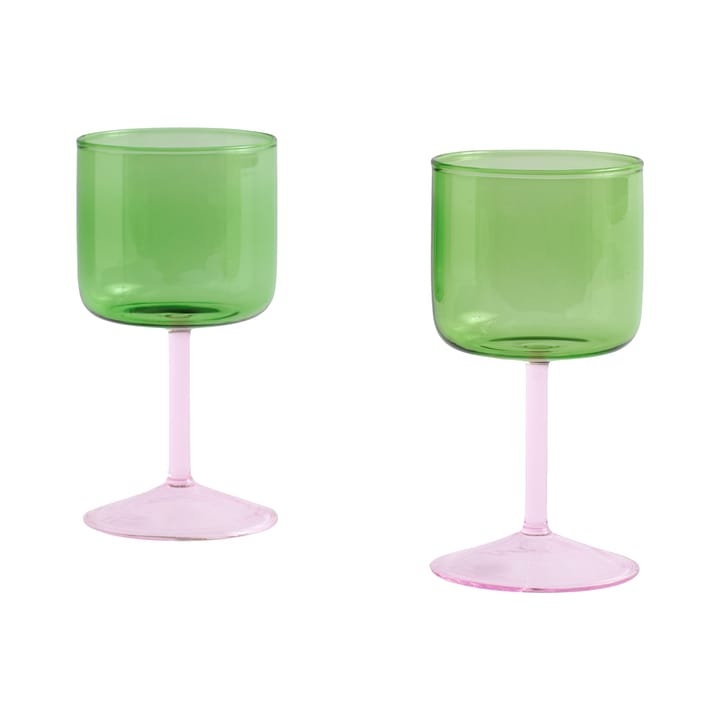 Tint wine glass 25 cl 2-pack, Green-pink HAY