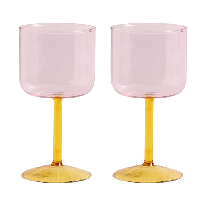 Tint wine glass 25 cl 2-pack, Pink-yellow HAY