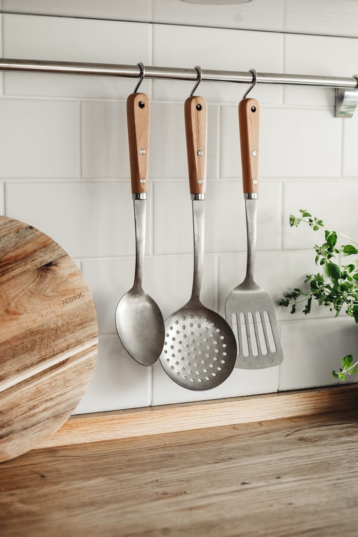 Stainless steel serving spoon 34 cm, Beech Heirol