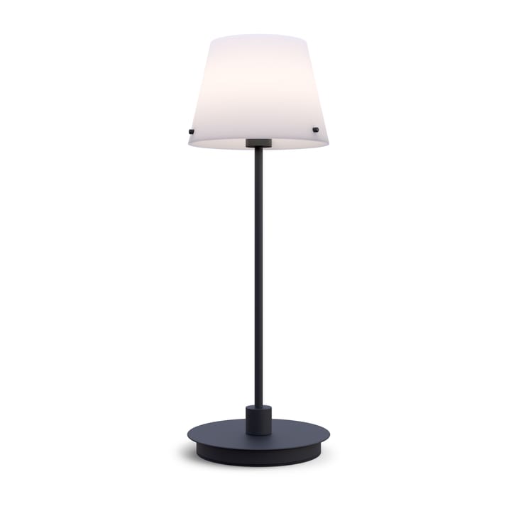 Gil il Grande table lamp, Black-opal glass Herstal