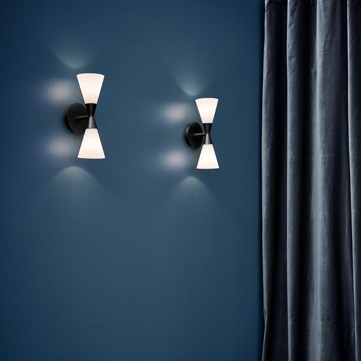 Harlekin duo wall lamp, matte black Herstal