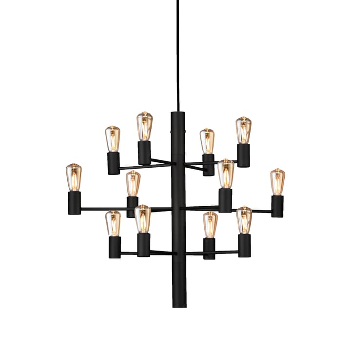 Manola 12 chandelier, black Herstal