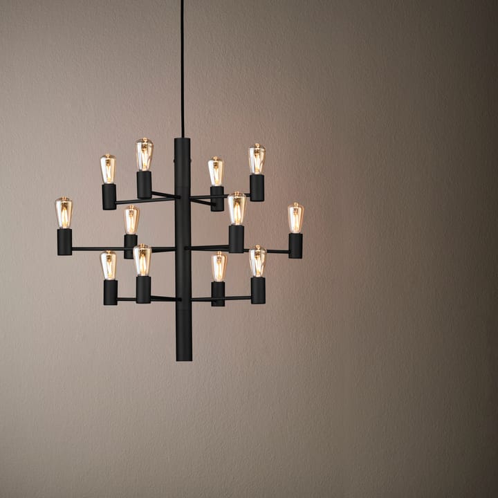 Manola 12 chandelier, black Herstal