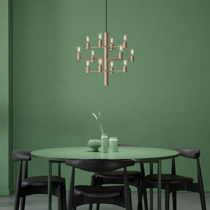 Manola 12 chandelier, Golden rosé Herstal