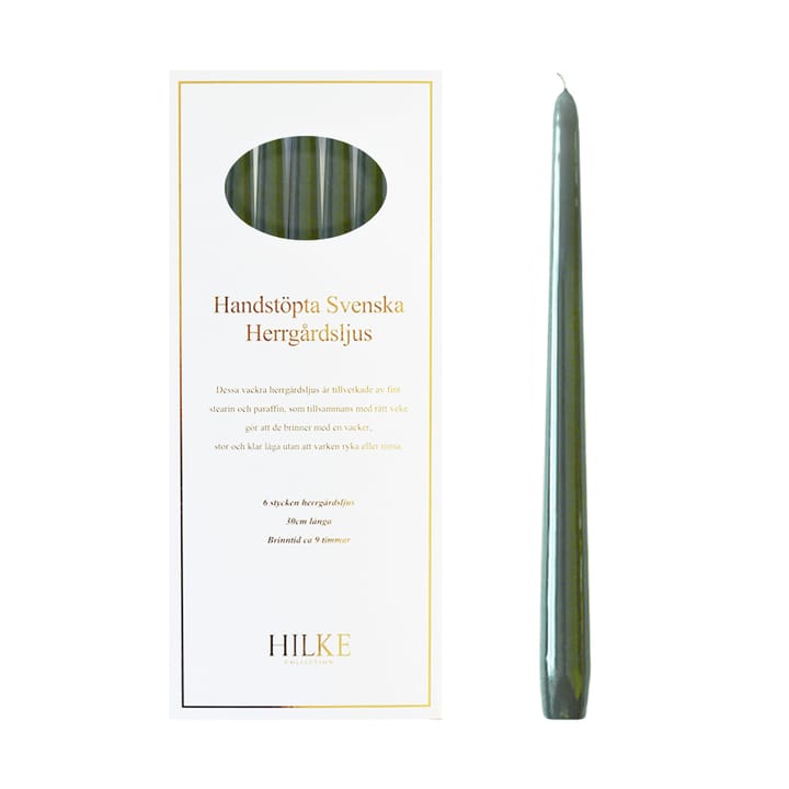 Herrgårdsljus candles 30 cm 6-pack , Antique green Hilke Collection