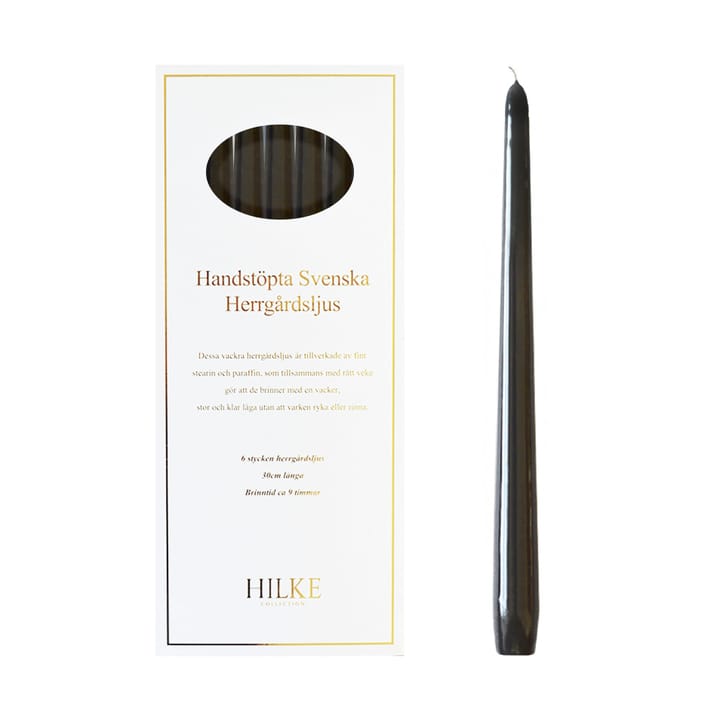 Herrgårdsljus candles 30 cm 6-pack , Black glossy Hilke Collection