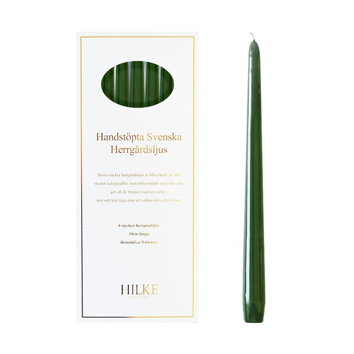 Herrgårdsljus candles 30 cm 6-pack , Dark green Hilke Collection