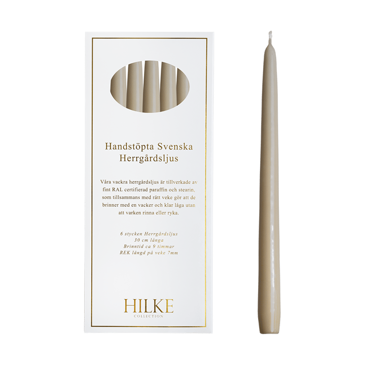 Herrgårdsljus candles 30 cm 6-pack , Light beige Hilke Collection