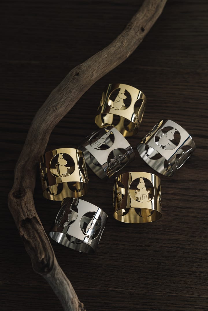 Hilke X Moomin napkin rings Moominpappa 2-pack, Brass Hilke Collection