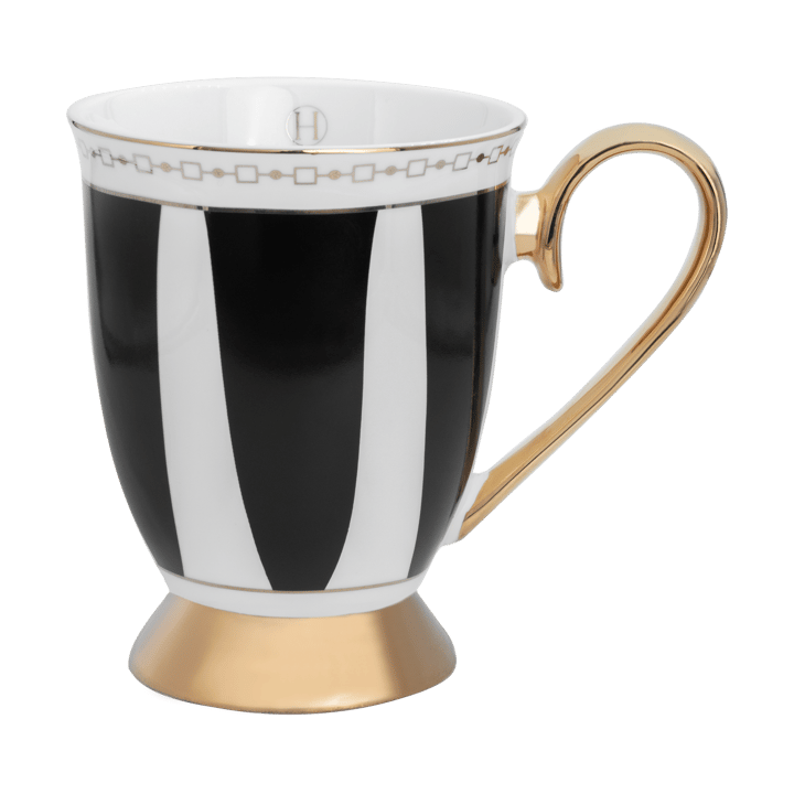 Strisce Nero Mug 28 cl, Black-white-gold Hilke Collection