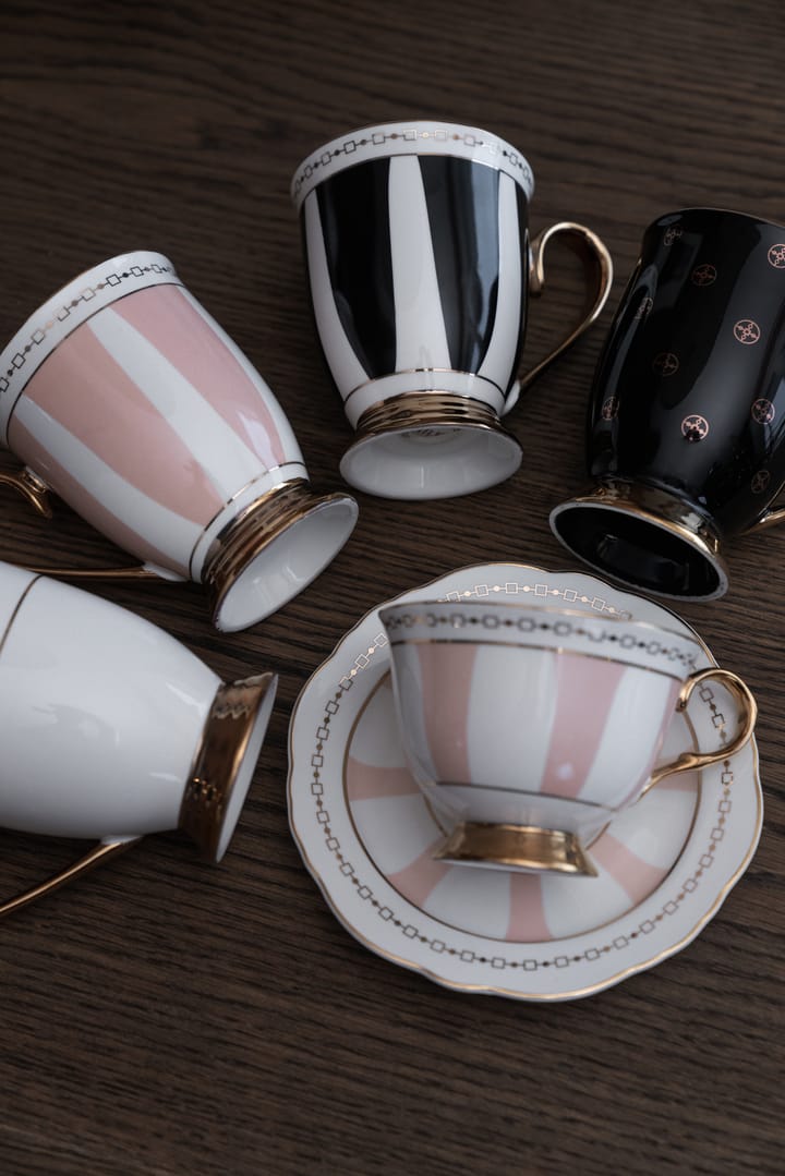 Strisce Rosa mug 28 cl, Pink-white-gold Hilke Collection