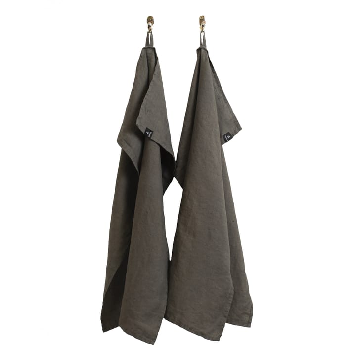 Sunshine kitchen towel 2-pack, Charcoal (dark grey) Himla