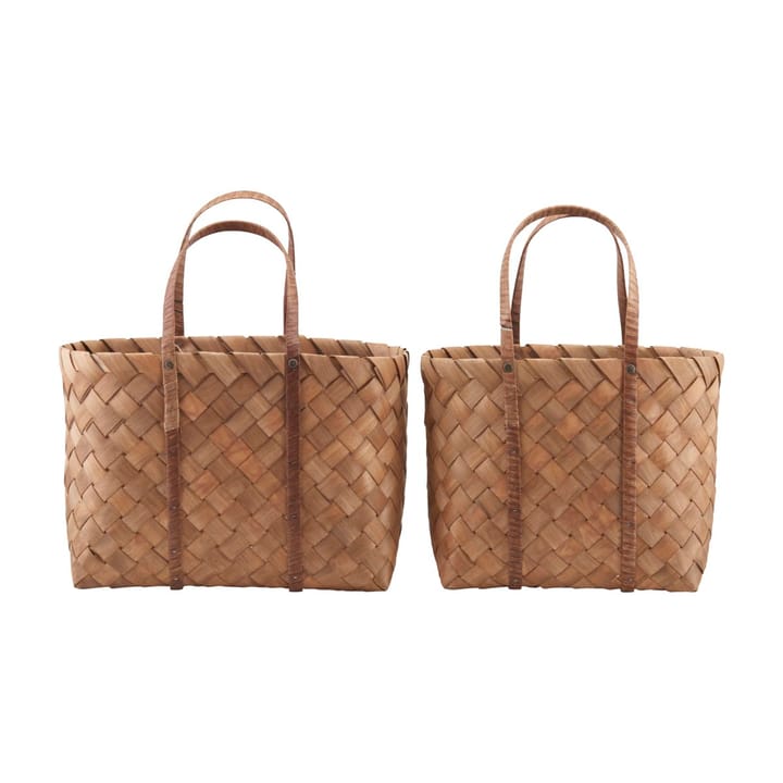 Beach basket/bag set of 2 - Pine-brown - House Doctor