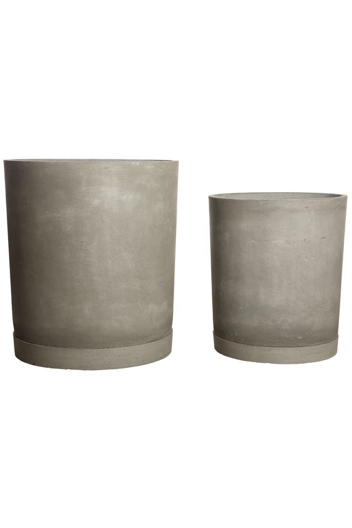 House Doctor flower pot with saucer 2 pcs, Gray House Doctor