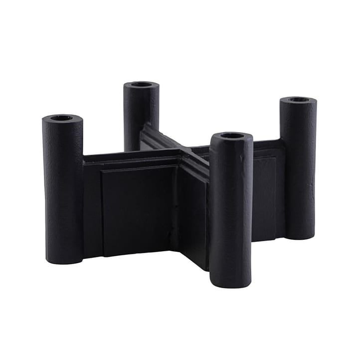 Layers candle sticks 14 cm, black House Doctor