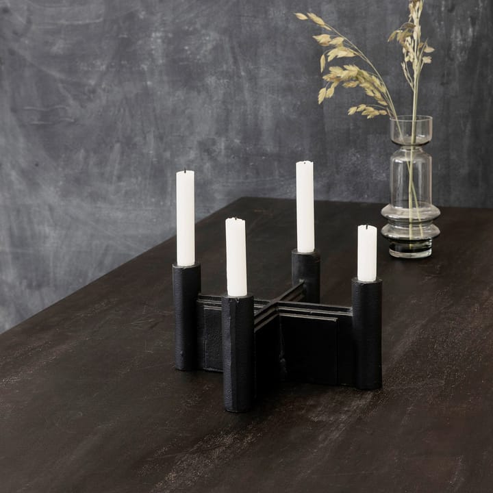 Layers candle sticks 14 cm, black House Doctor