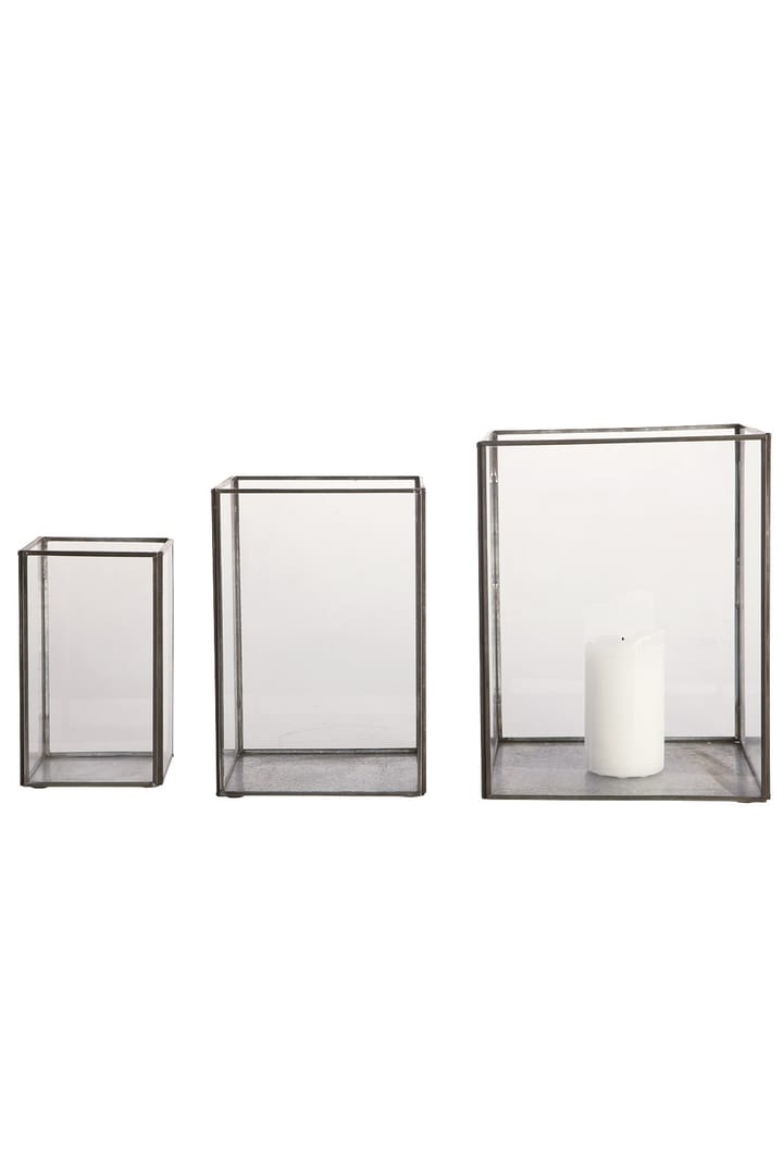 Pillar candle lantern set of 3 - Metal - House Doctor