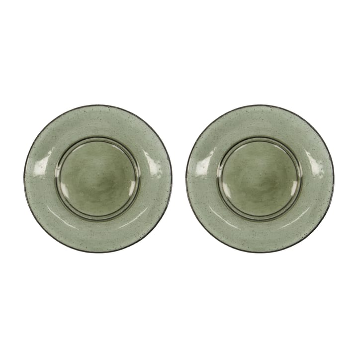 Rain small plate Ø21 cm 2-pack - Green - House Doctor