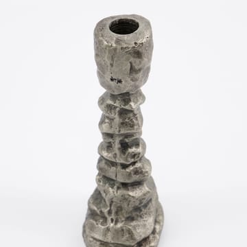 Raku candlestick antique silver - 20 cm - House Doctor