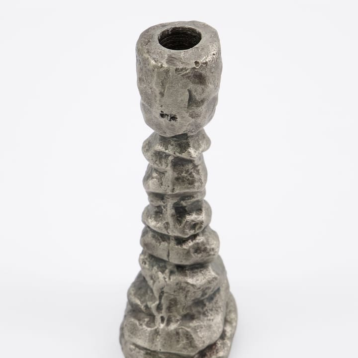 Raku candlestick antique silver, 20 cm House Doctor