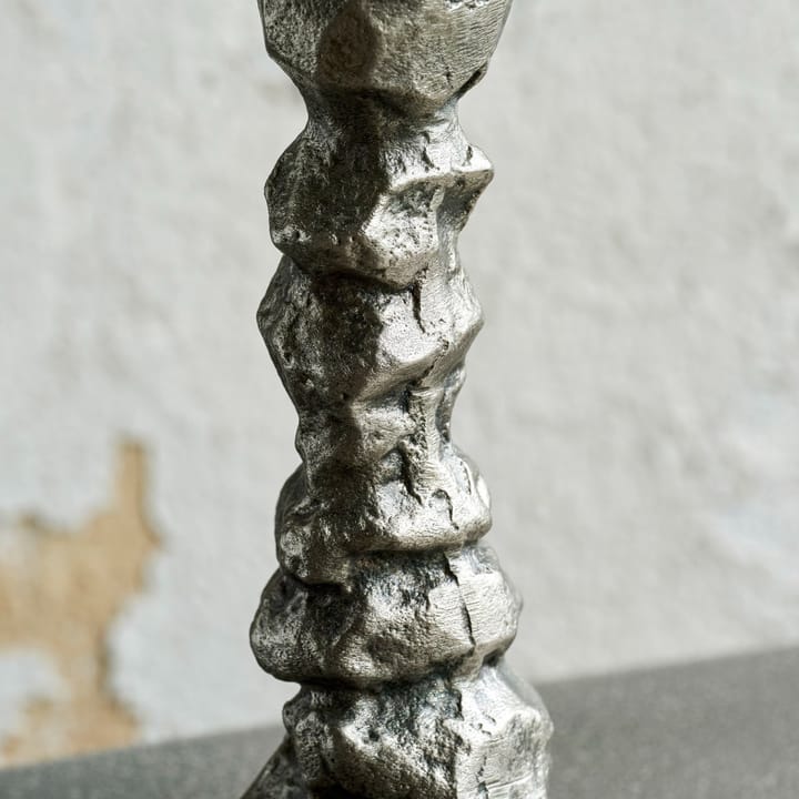 Raku candlestick antique silver, 20 cm House Doctor